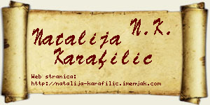 Natalija Karafilić vizit kartica